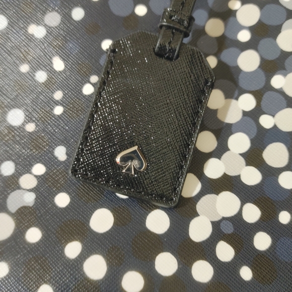 Rare!! NWOT!!Kate Spade Black, Blue and White Cameron Soiree Dotted Satchel - Picture 3 of 6